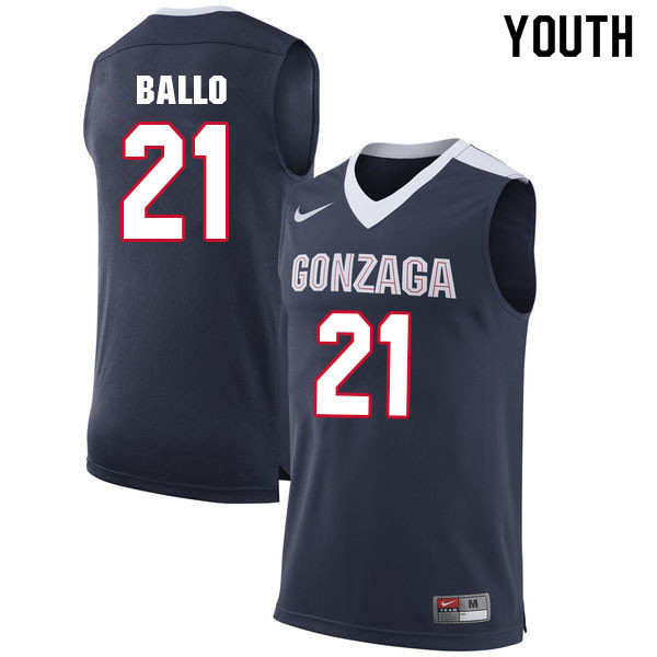 Youth #21 Oumar Ballo Gonzaga Bulldogs College Basketball Jerseys Sale-Navy